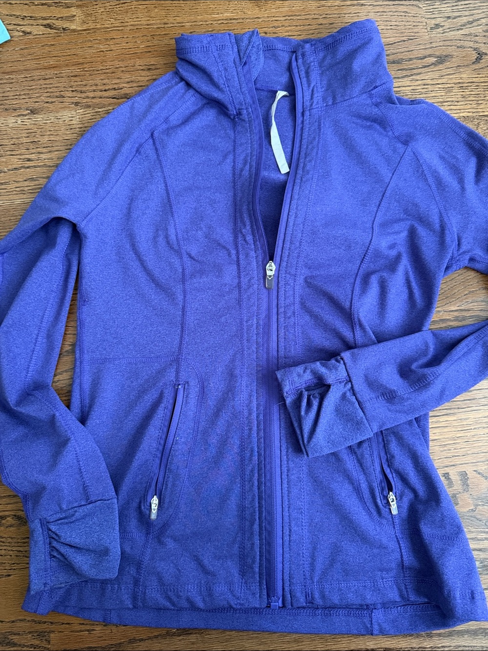 Earth yoga Purple Full-Zip athletic fitted Jacket sz small